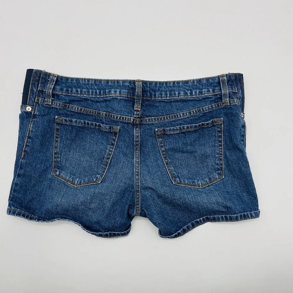 Isabel Maternity by‎ Ingrid & Isabel Size 8 Under Belly Jean Shorts Dark Wash